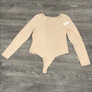 Banana Republic Beige Long Sleeve Bodysuit